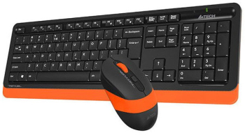 Kit tastatura si mouse wireless A4Tech FG1010 Orange 104 taste 2000 dpi negru-portocaliu 