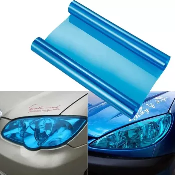 Folie protectie faruri / stopuri auto - Albastru pret/m liniar 