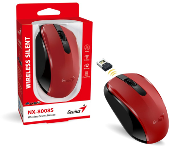 Mouse optic wireless Genius NX-8008S 31030028401 negru/rosu 