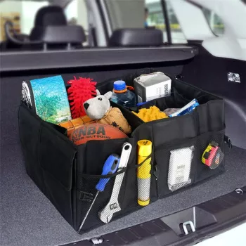 Organizator portbagaj auto cu 9 buzunare 55 x 38 x 26cm culoare neagra 