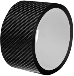 Rola ornament bandouri sau praguri autoadeziv din autocolant Carbon 5D dimensiune 148 x 4 cm culoare Neagra 