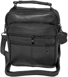 Borseta barbateasca de umar si mana din piele naturala neagra 22/17 cm Magrot 13850 