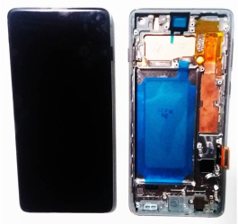 Display ecran cu Touchscreen si Rama compatibil cu Samsung S10 G973 Negru