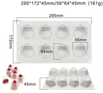 Forma silicon pentru prajitura 8 Diamond 