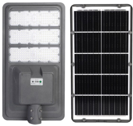 Lampa solara stradala Flippy IP65 senzor de lumina 510 LED-uri SMD 5000 lm panou 53W putere 500W autonomie 12-16 ore telecomanda montare 