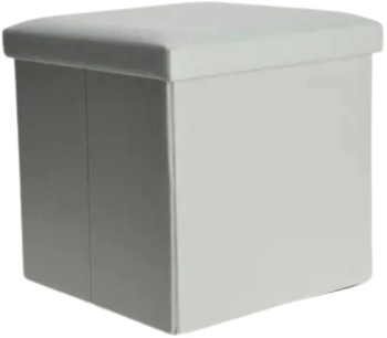 Taburet pliabil cu spatiu de depozitare - Storage Solutions® tip cutie otoman culoare verzuliu 38x38x38 cm 