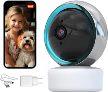 Baby Monitor Digital cu Camera Audio-Video Wireless Rezolutie HD 1080P Rotire 355° Night Vision Comunicare Bidirectionala WIFI Tuya App 