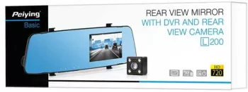 DVR auto si camera fata+spate in oglinda L200 PEIYING BASIC 
