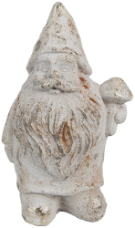 Figurina Gnom piatra alba maro 9x8x15 cm 