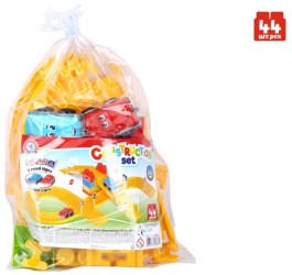 Set de constructie pista cu doua masinute Technok 44 piese 