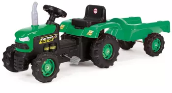 Tractor cu pedale si remorca/verde/53x143x45 - Dolu