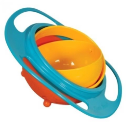 Castron rotativ protectie anti-varsare pentru copii rotatie 360Grade 17cm culoare albastru ABYZ&trade 