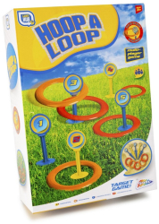 Joc de aruncare cercuri cu 5 table rosu galben albastru Hoop a Loop Grafix R01-0252