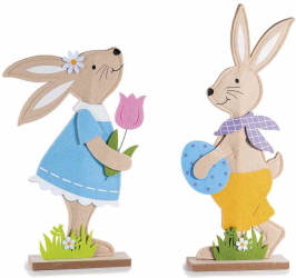 Set 2 figurine Iepurasi Paste PK 19x5x42 cm 