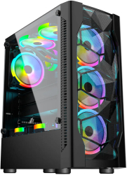 Carcasa 1stPLAYER Gaming DK-D4 RGB ATX Mid Tower fara sursa Black
