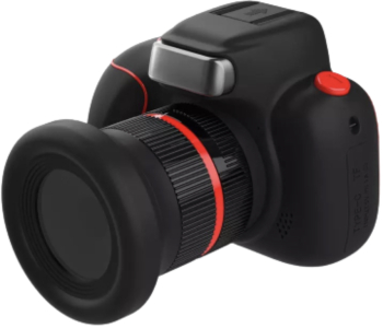 Camera foto digitala pentru copii THD Pixels D6PRO aspect DSLR rezolutie foto 18 megapixeli video FullHD focalizare automata neagra 