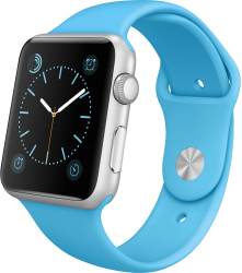Curea albastru ciel silicon pentru Apple Watch 42/44/45 mm marimea M/L seriile 1 2 3 4 5 6 7 8 