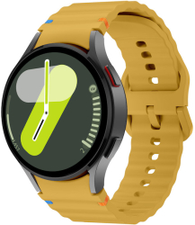 Curea din silicon 20 mm THD compatibila Samsung Galaxy Watch 7 Galaxy Watch 6 galben 