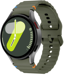 Curea din silicon 20 mm THD compatibila Samsung Galaxy Watch 7 Galaxy Watch 6 verde army 