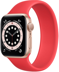 Curea din silicon rosu tip solo loop pentru Apple Watch 42/44/45 mm seriile 1 2 3 4 5 6 7 8 marimea L lungime incheietura mana 203-225 mm 