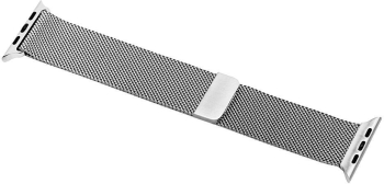 Curea metalica milanese argintie pentru Apple Watch 42/44/45 mm marime universala seriile 1-9 