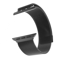 Curea metalica milanese black pentru Apple Watch 42/44 mm marime universala seriile 1 2 3 4 5 6 7 8 9 neagra 