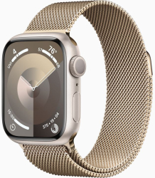 Curea metalica milanese marca THD compatibila Apple Watch 41 mm seria 9 Apple Watch SE 40 mm marime universala auriu 