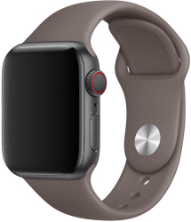 Curea silicon marca THD compatibila Apple Watch 45 mm seria 9 Apple Watch SE 44 mm marimea M/L maro clay