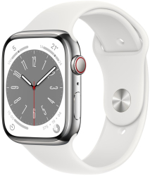 Curea silicon THD compatibila Apple Watch 46 mm seria 10 Apple Watch SE 44 mm M/L Alba 