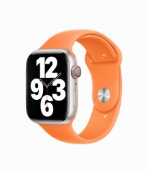 Curea silicon THD compatibila Apple Watch 46 mm seria 10 Apple Watch SE 44 mm M/L portocaliu viu 