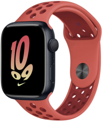 Curea sport rosie cu orificii de ventilatie pentru Apple Watch 45 mm seria 8 si Apple Watch Ultra 49 mm marime universala 