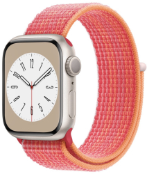 Curea textila sport loop marca THD pentru Apple Watch 41 mm seria 8 marime S/M rosu 