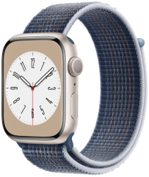 Curea textila sport loop marca THD pentru Apple Watch 45 mm seria 8 marime universala albastru storm 