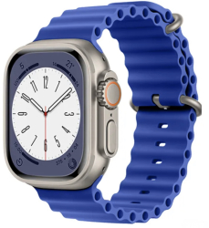 Curea THD Ocean Band compatibila cu Apple Watch Ultra 49 mm/Apple Watch 42/44/45 mm marime universala culoarea albastru oceanic 