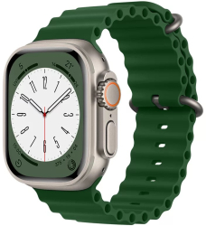 Curea THD Ocean Band compatibila cu Apple Watch Ultra 49 mm/Apple Watch 42/44/45 mm marime universala culoarea verde 