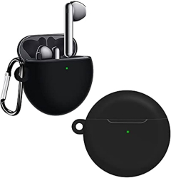 Husa compatibila cu castile wireless Huawei FreeBuds 4 culoarea neagra cu carlig prindere 