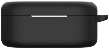 Husa din silicon THD compatibila cu castile wireless OnePlus Nord Buds2 carabina inclusa neagra