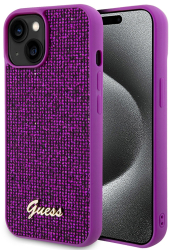 Husa pentru iPhone 15 - Guess Disco Metal Script GUHCP15SPMSDGSF - Fuchsia 