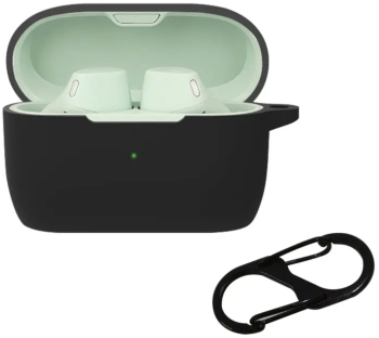 Husa pentru protectia castilor stereo bluetooth Jabra Elite 4 Active culoarea neagra cu carlig prindere 