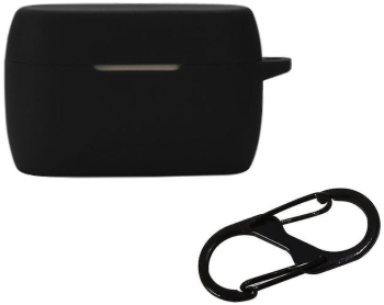 Husa pentru protectia castilor stereo bluetooth Jabra Elite 5 culoarea neagra cu carlig prindere