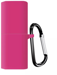 Husa pentru protectia castilor stereo wireless Huawei FreeBuds Lipstick culoarea roz cu carlig prindere 