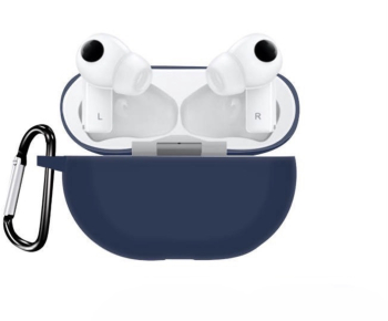 Husa pentru protectia castilor stereo wireless Huawei FreeBuds Pro culoarea albastru denim cu carlig prindere 