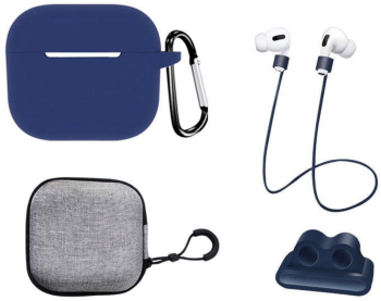 Set extins 5 in 1 marca THD pentru protectia castilor Apple Airpods 3 culoarea albastru inchis 