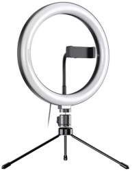 Set lampa circulara selfie Apexel diametru 26cm trepied mini suport telefon 