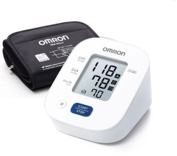 Tensiometru de brat complet automat Omron M2+ Tehnologie Intellisense Manseta 22 - 42 cm Aparat validat clinic Alb/Gri 