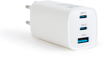 Incarcator telefon / laptop USB + USB Type-C PD45W cu incarcare rapida - alb