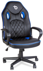 Scaun gamer cu cotiera - negru / albastru - 71 x 53 cm / 53 x 47 cm 