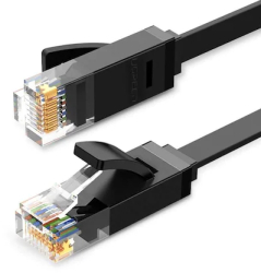 Cablu retea UGREEN NW102 Ethernet Cat. 6 mufat 2xRJ45 UTP Flat lungime 8m Negru