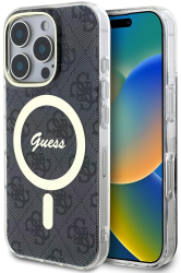 Husa pentru iPhone 16 Pro - Guess IML 4G MagSafe GUHMP16LH4STK - Black 