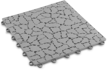 Paviment pentru gradina - model piatra - plastic - 29 x 29 cm - gri - 4 buc/pachet 